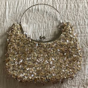 gold hand bag